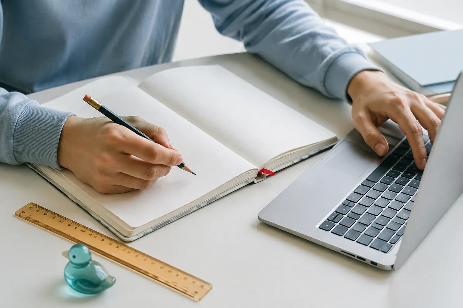 Original concept photograph of a student workspace. Not a customer photograph.