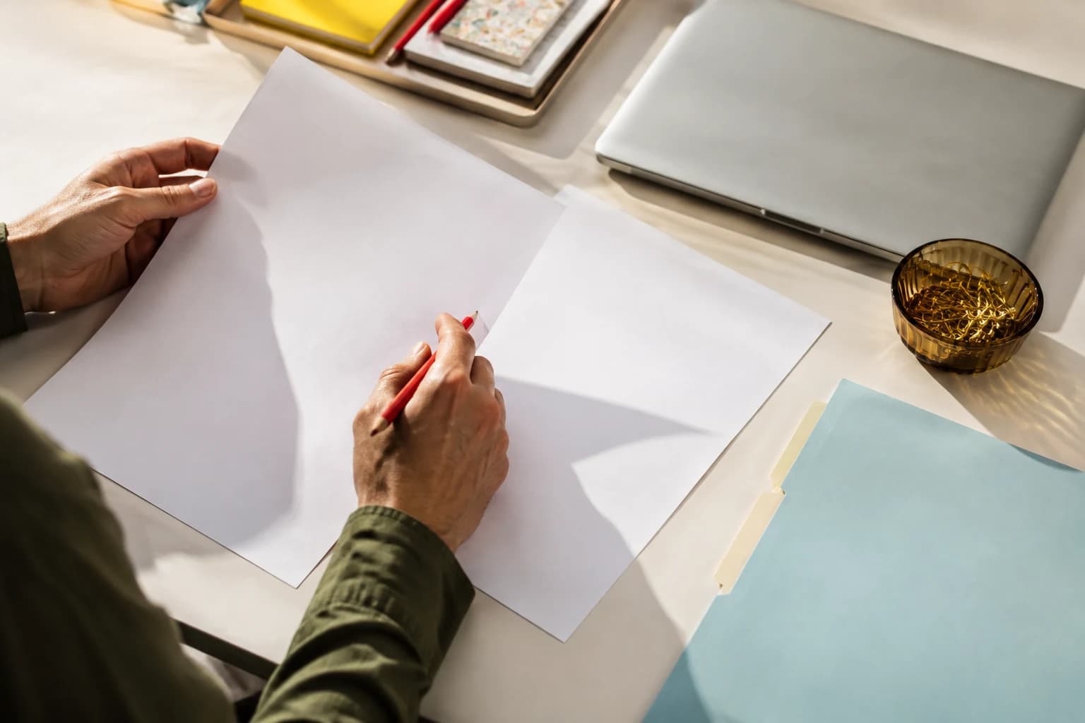 Original concept photograph of a teacher workspace. Not a customer photograph.